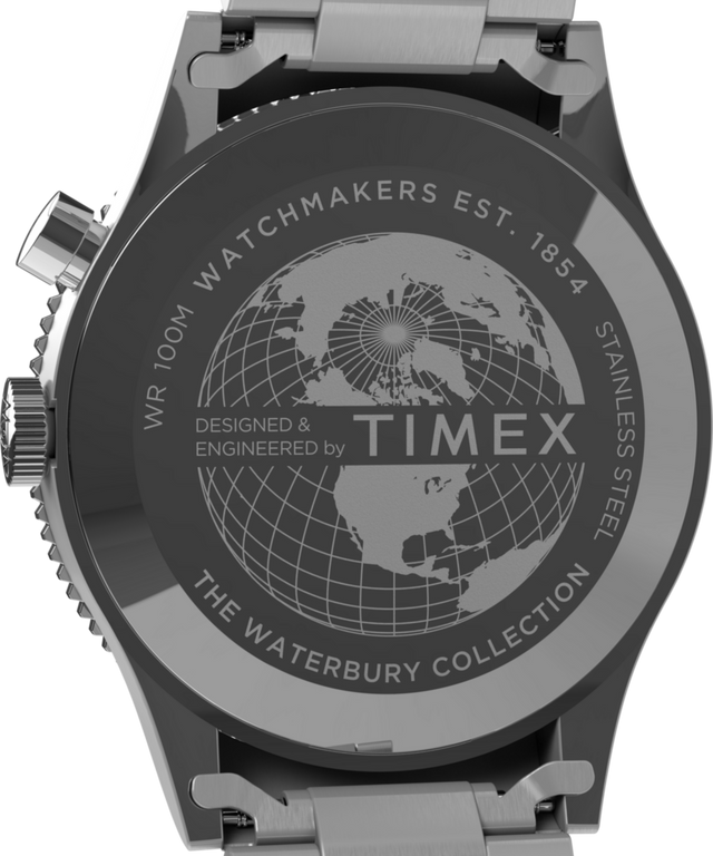 TW2Y29700 Waterbury Traditional GMT 39mm Stainless Steel Bracelet Watch Caseback Image