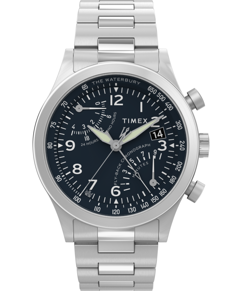 Timex Waterbury Traditional Fly Back Chronograph 43mm Stainless Steel Bracel - TW2Y29800