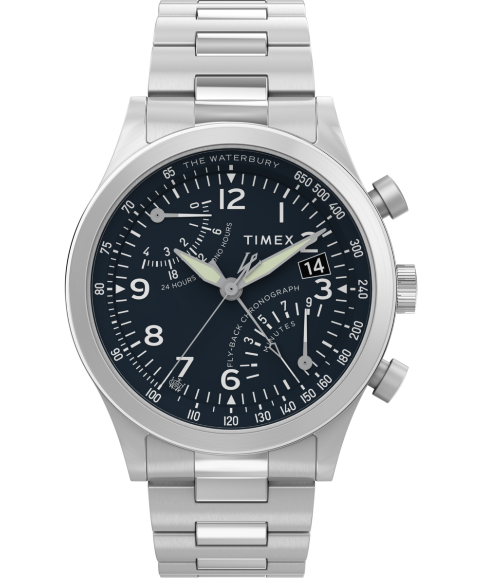 Imagen principal del reloj con brazalete de acero inoxidable TW2Y29800 Waterbury Traditional Fly Back Chronograph de 43 mm