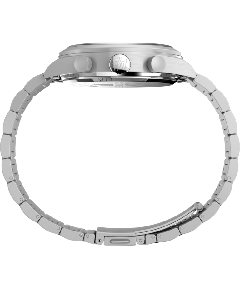 Imagen de perfil del reloj con brazalete de acero inoxidable TW2Y29800 Waterbury Traditional Fly Back Chronograph de 43 mm