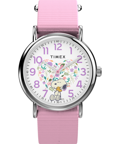 TW2Y30900 Peanuts® x Timex Weekender In Bloom 38mm Fabric Strap Watch Primary Image