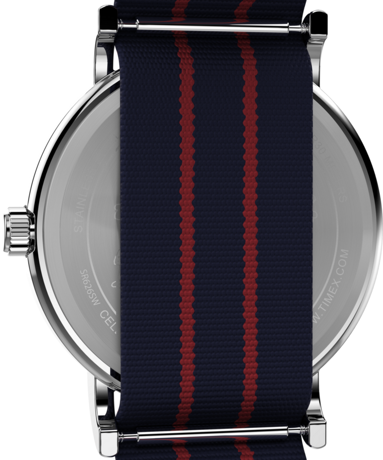 TW2Y31100 Timex x Peanuts® Weekender Cool Joe 38mm Fabric Strap Watch Caseback Image