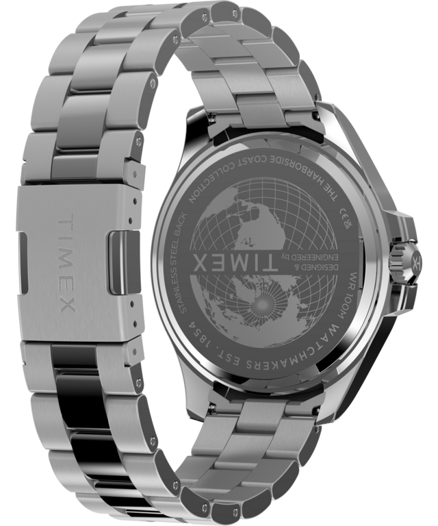 TW2Y33200 Harborside Coast: reloj multifunción de 43 mm con brazalete de acero inoxidable. Imagen del fondo de la caja con accesorio.