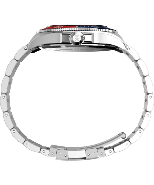 TW2Y33300 Harborside Coast: reloj multifunción de 43 mm con brazalete de acero inoxidable. Imagen de perfil