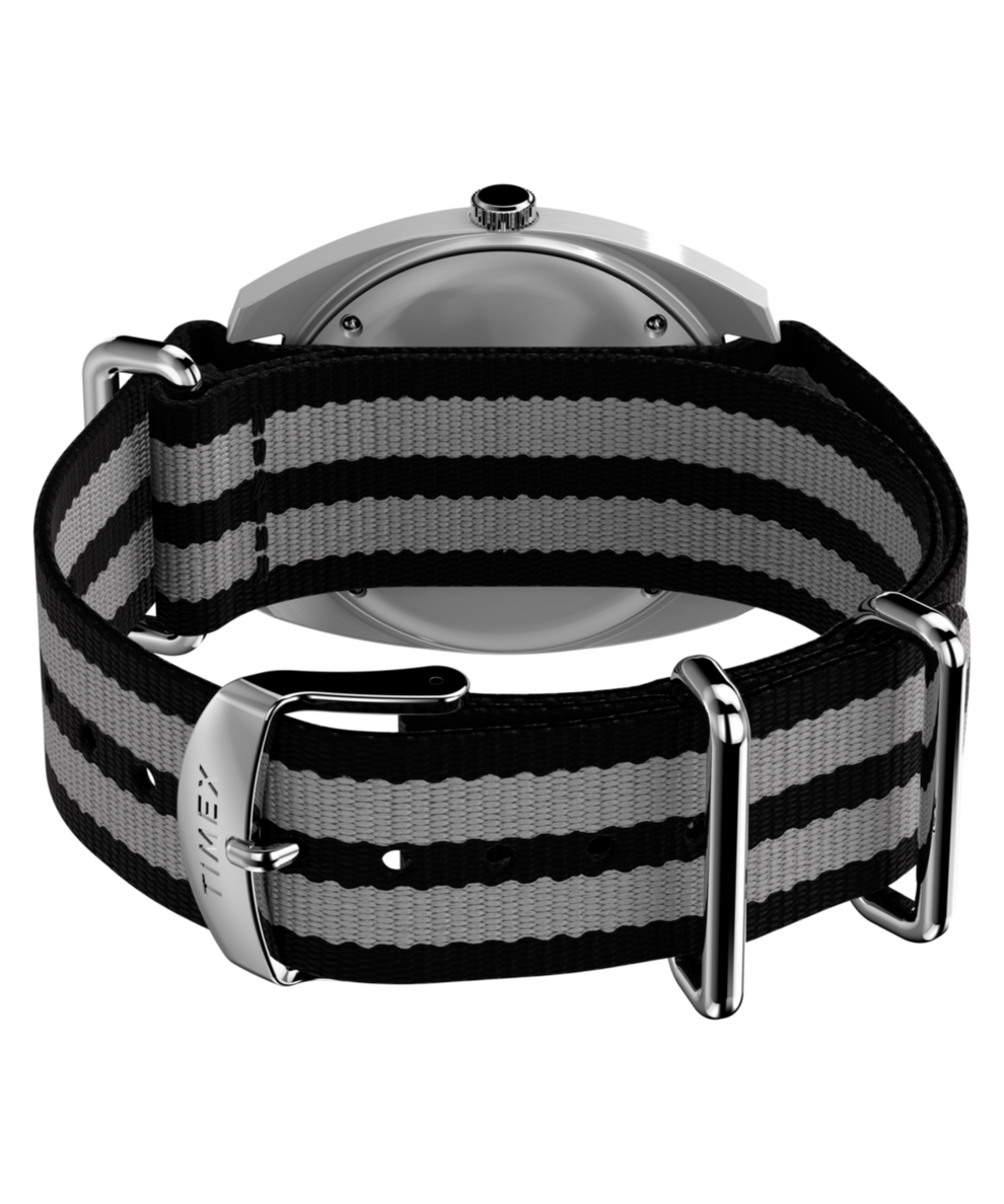 TW2Y34600 Q Timex® 1975 Enigma 37mm Fabric Strap Watch Caseback with Attachment Image