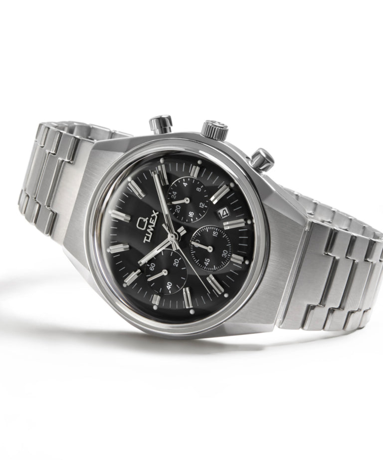 TW2Y34800 Q Timex® Falcon Eye Chronograph 40mm Stainless Steel Bracelet Watch Campaign Key Silhouettes (Beauty shots) Image