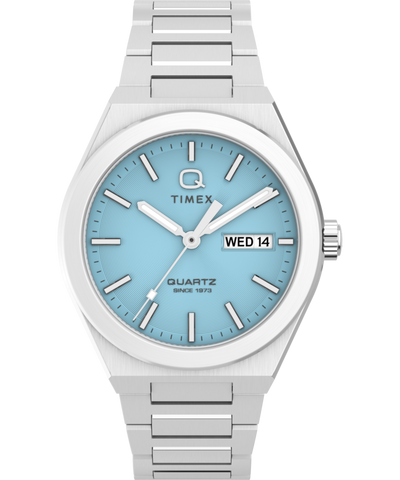 TW2Y35200 Q Timex® Continental Day and Date 39mm Stainless Steel Bracelet Watch Primary Image