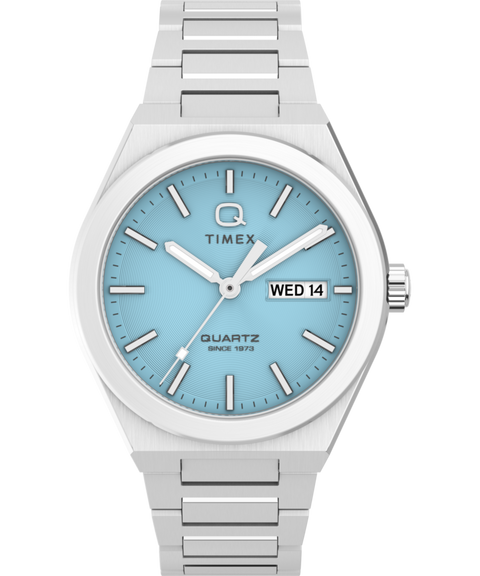 Q Timex® Continental Day and Date 39mm Stainless Steel Bracelet