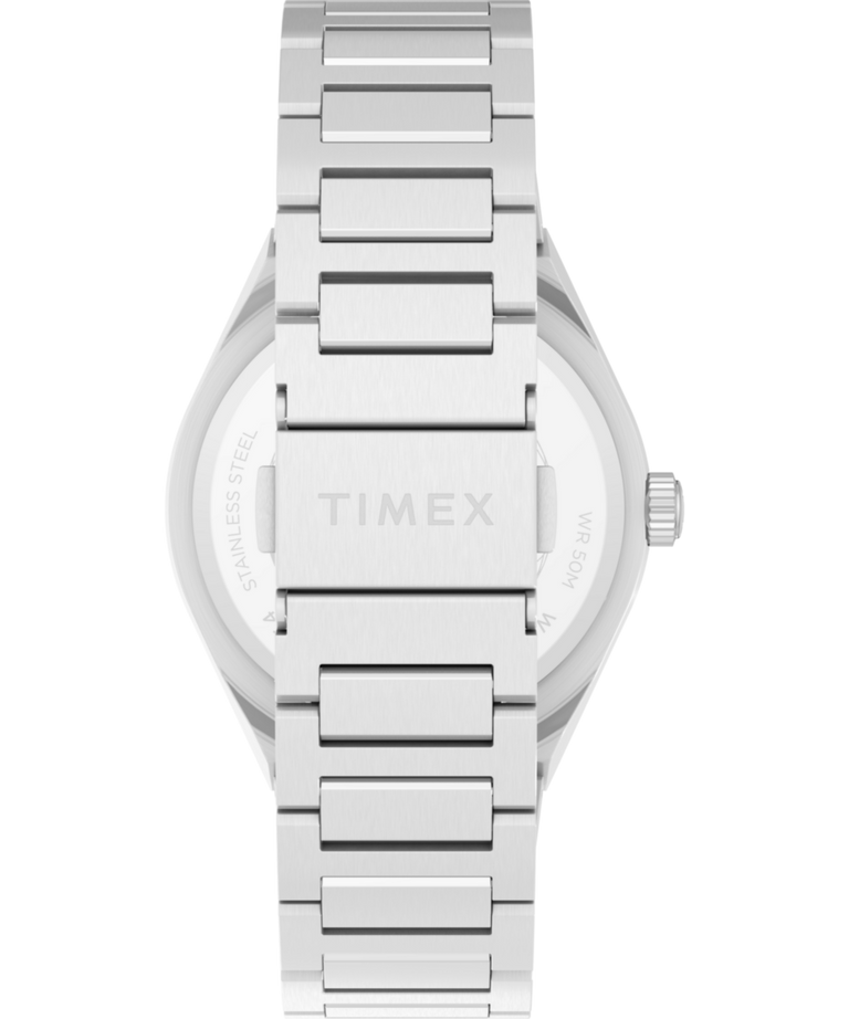 TW2Y35200 Q Timex® Continental Día y fecha, 39 mm, correa de acero inoxidable. Imagen de la correa del reloj