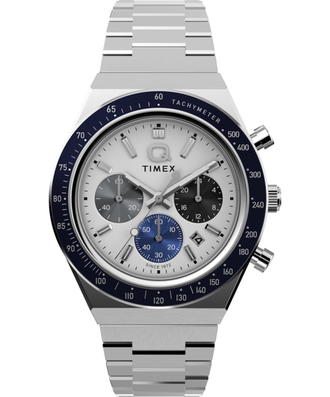 Q Timex® Chronograph 40mm Stainless Steel Bracelet Watch