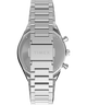 TW2Y36200 Q Timex® Cronógrafo de 40 mm con brazalete de acero inoxidable. Imagen de la correa del reloj