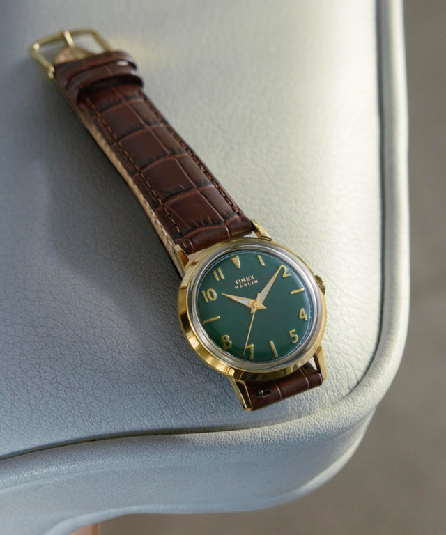 TW2Y37800 Marlin® Quartz 34mm Leather Strap Watch Campaign Key Silhouettes (Beauty shots) Image