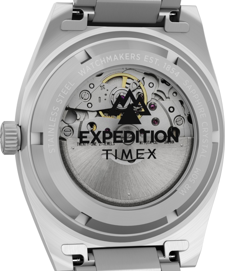 TW2Y39600 Expedition® Capstone Automático, 39 mm, acero inoxidable, brazalete. Imagen del fondo de la caja del reloj