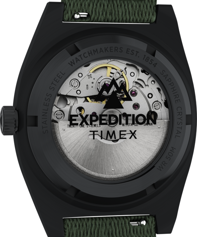 TW2Y39800 Expedition® Capstone Automatic 39mm Eco-Conscious Fabric Strap Watch Caseback Image