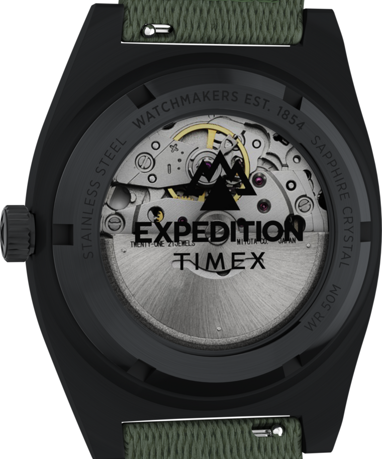 TW2Y39800 Expedition® Capstone Automatic 39mm Eco-Conscious Fabric Strap Watch Caseback Image