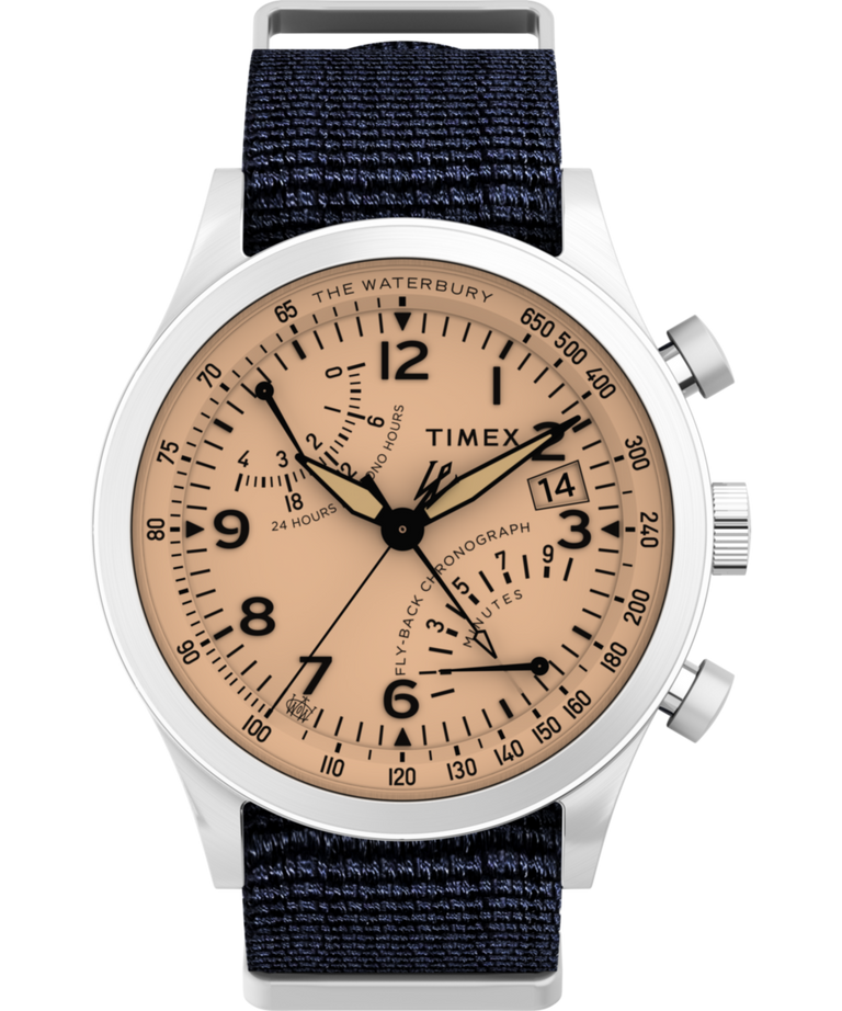 Imagen principal del reloj con cronógrafo Fly-Back Waterbury Traditional de 43 mm y correa de tela TW2Y40800