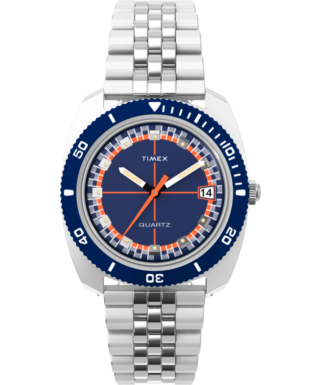 TW2Y44400 Q Reloj Timex® 1971 Velocity de 36 mm con brazalete de acero inoxidable. Imagen principal