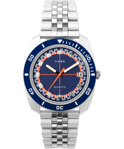TW2Y44400 Q Timex® 1971 Velocity 36mm Stainless Steel Bracelet Watch Primary Image