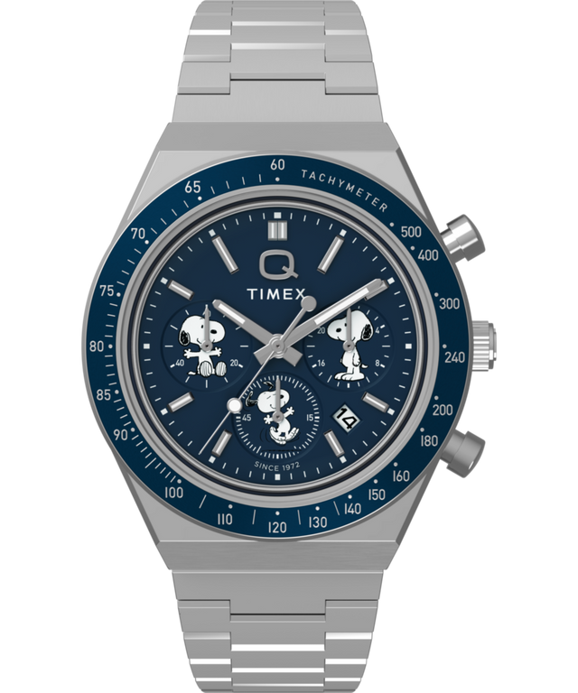 TW2Y45300 Peanuts® x Q Timex® Chronograph 40mm Stainless Steel Bracelet Watch  Primary Image