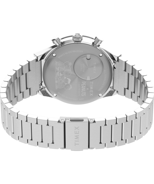 TW2Y45300 Peanuts® x Q Timex® Chronograph 40mm Stainless Steel Bracelet Watch  Caseback with Attachment Image