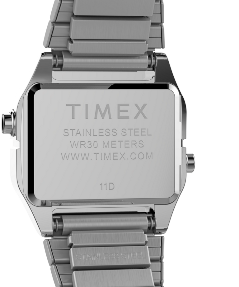 TW2Y46500 Teeny Tiny Timex Endorsed by Dimepiece 20mm Stainless Steel Expansion Band Watch with Perfect Fit Caseback Image