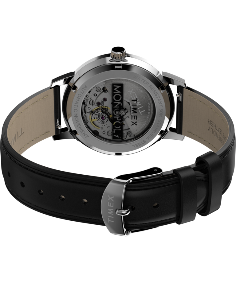 TW2Y46900 Monopoly x Timex Marlin® 38mm Leather Strap Watch Caseback with Attachment Image