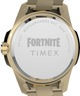 TW2Y47200 Timex x Fortnite Essex, reloj de 45 mm con brazalete de acero inoxidable. Imagen del fondo de la caja.