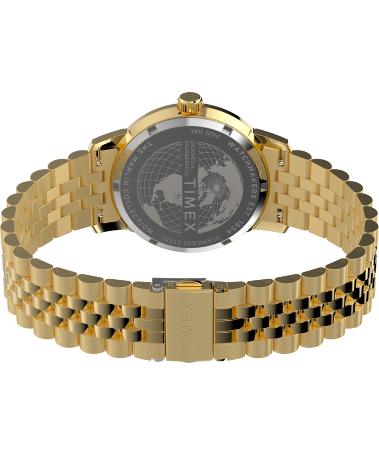 TW2Y47700 Marlin® Quartz GMT, reloj de 40 mm con brazalete de acero inoxidable; imagen del fondo de la caja con accesorio
