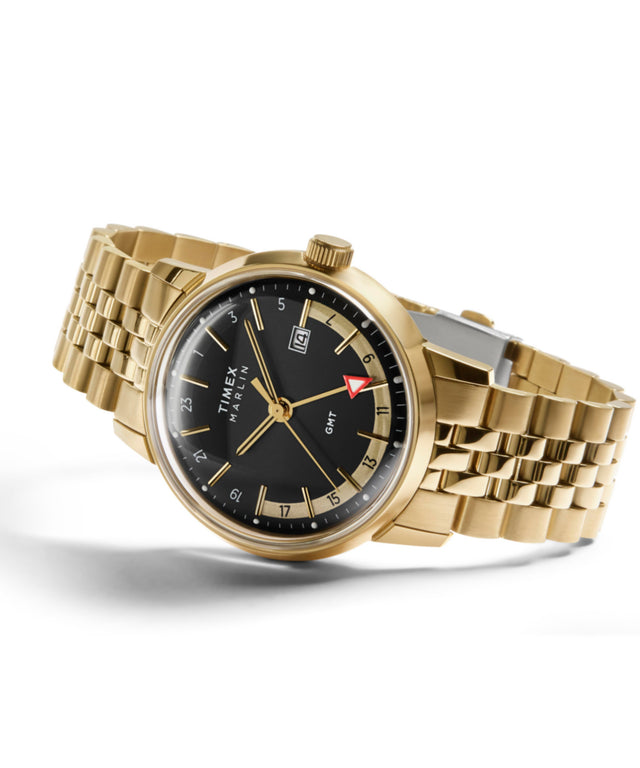 TW2Y47700 Marlin® Quartz GMT, reloj de 40 mm con brazalete de acero inoxidable. Imágenes de las siluetas clave de la campaña (fotos de producto)