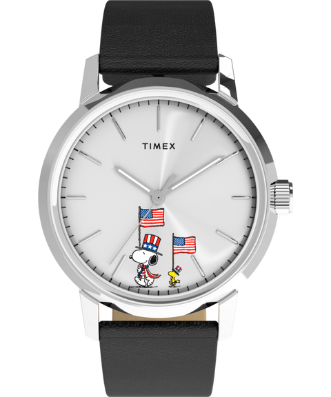 Peanuts® x Timex Marlin® Automatic Americana 40mm Leather Strap