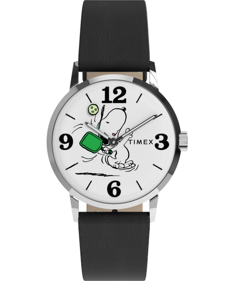 時計 penny Peanuts® x Timex Marlin® Pickleball 38mm Leather Strap Watch