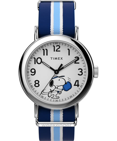 【美品】TIMEX Weekender（最新モデル） Peanuts® x Timex Weekender Pickleball 37mm Fabric Strap Watch