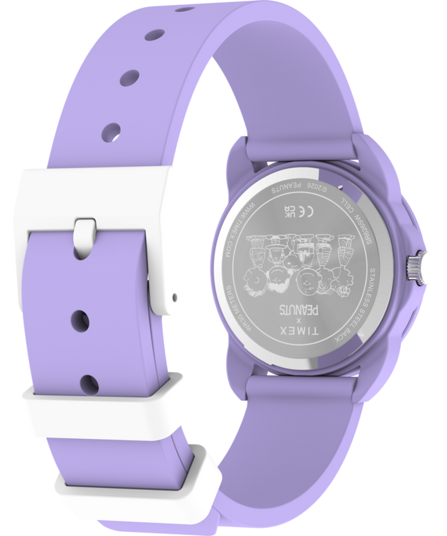 TW2Y51200 Peanuts® x Timex Youth Spring 30mm Silicone Strap Watch Caseback with Attachment Image