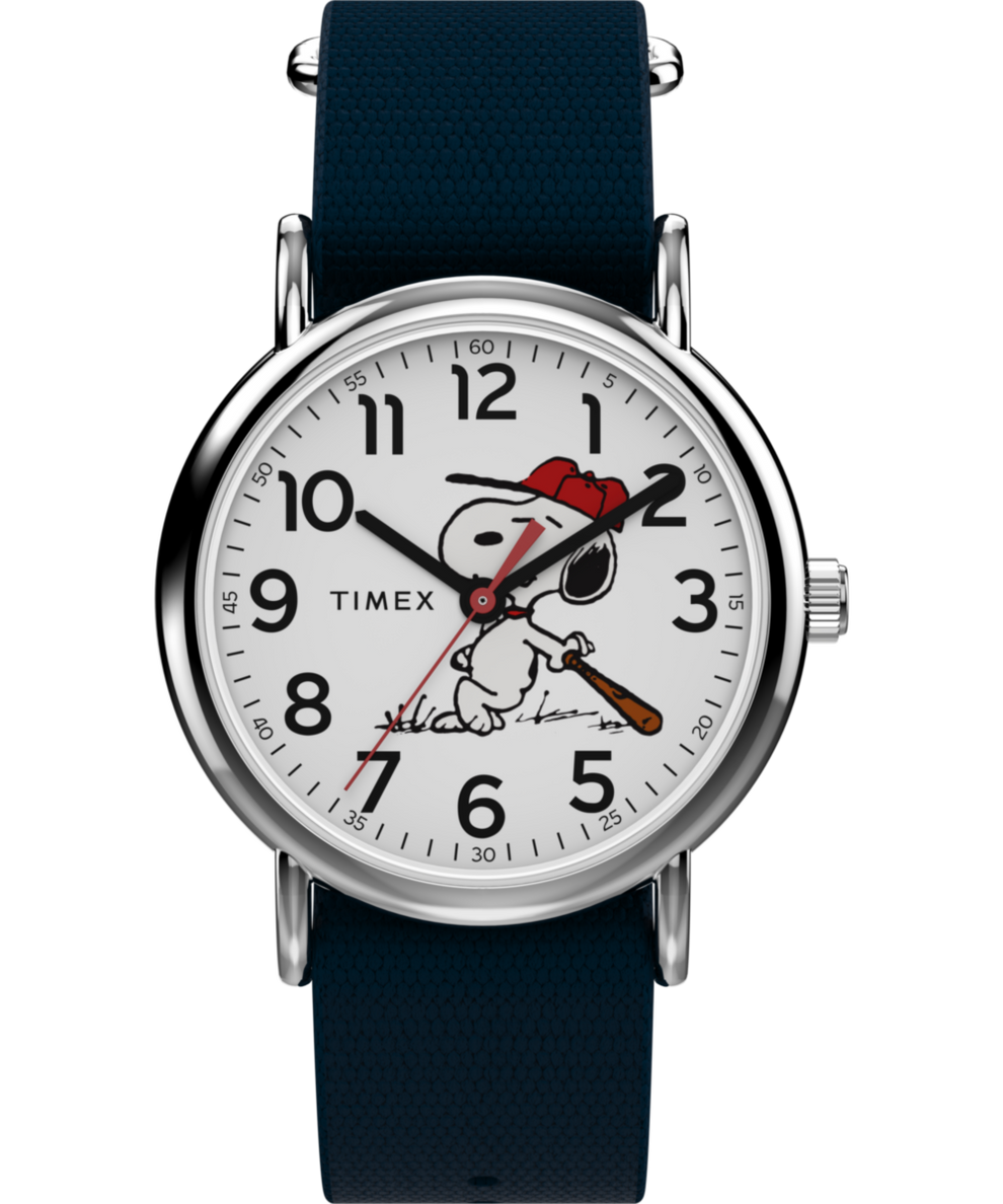 TW2Y51400 Imagen principal de Peanuts® x Timex Weekender Baseball de 38 mm con correa de tela