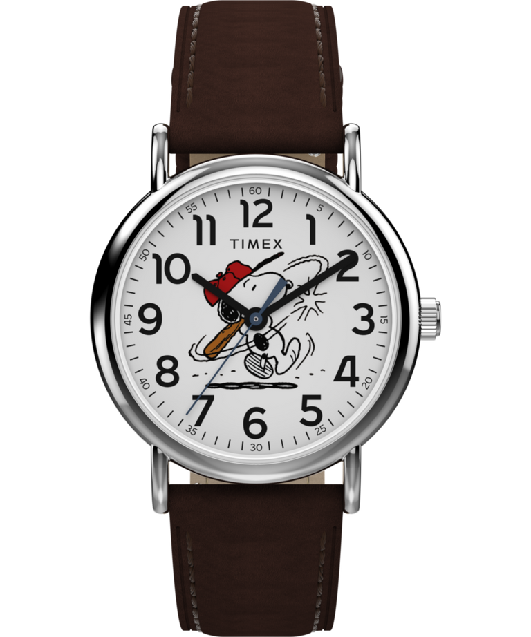 Peanuts® x Timex Weekender Baseball 38mm Leather Strap Watch Peanuts® x Timex Weekender Baseball 38mm Leather Strap Watch
