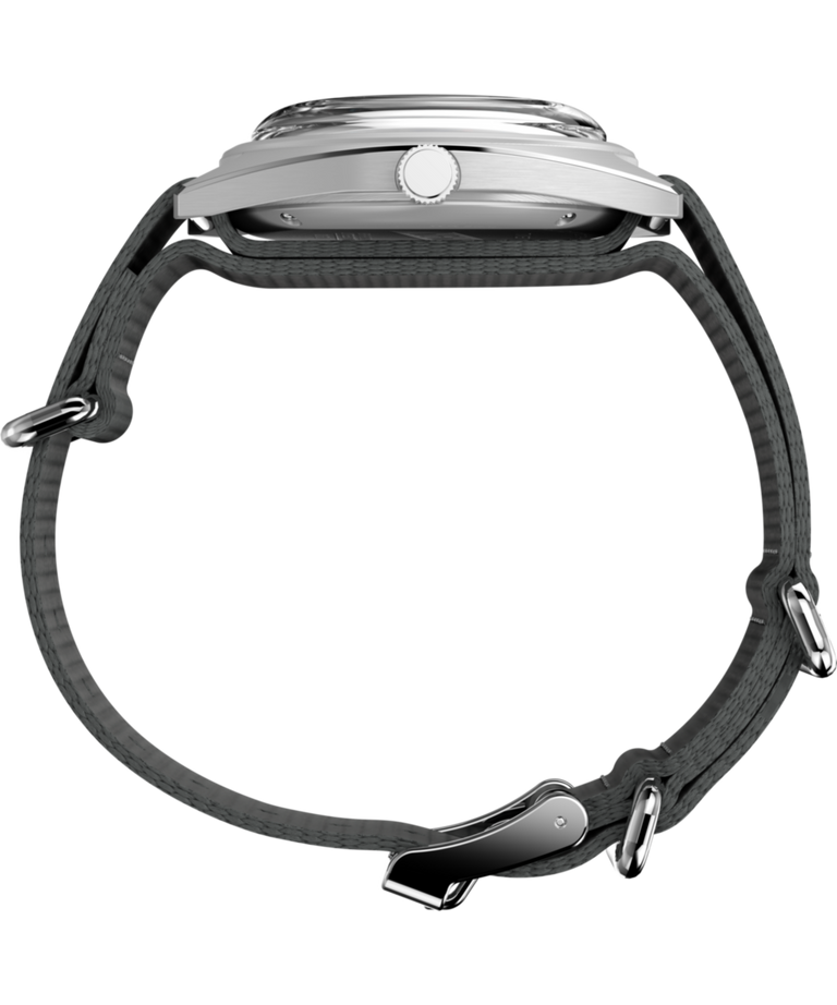 TW2Y52300 Imagen de perfil del reloj Worn & Wound x Timex Storm de 37 mm con correa de tela