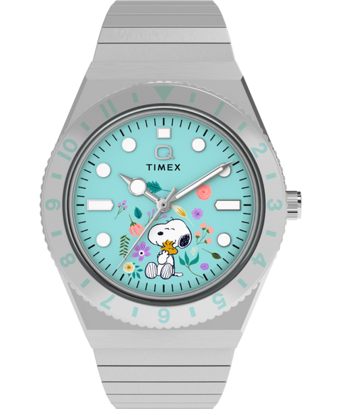Peanuts® x Q Timex® 36mm Stainless Steel Expansion Band Watch