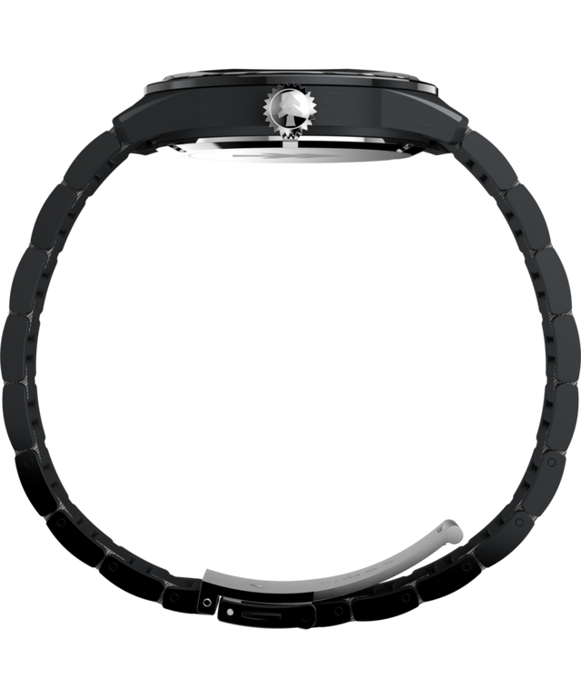 TW2Y53200 Huckberry x Timex 1979 Black Max, reloj de 41 mm con brazalete de acero inoxidable. Imagen de perfil