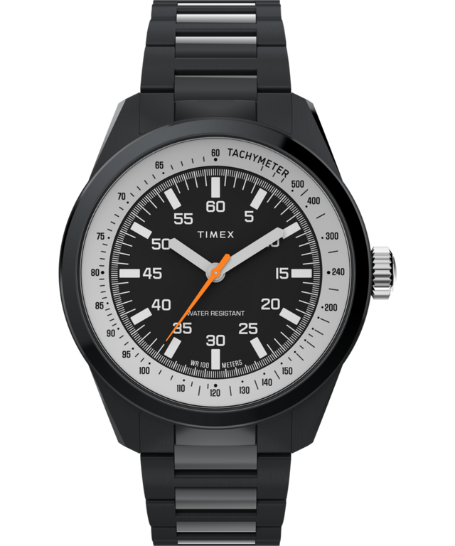 TW2Y53200 Huckberry x Timex 1979 Black Max, reloj de 41 mm con brazalete de acero inoxidable. Imagen principal