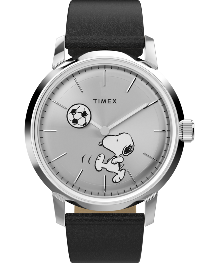 TW2Y53800 Peanuts® x Timex Marlin® Automatic Soccer 40mm Leather Strap Watch Primary Image