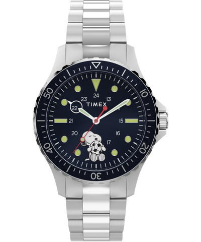 TW2Y53900 Peanuts® x Timex Navi Snoopy Soccer 41mm Stainless Steel Bracelet Watch Primary Image