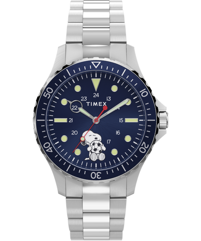 TW2Y53900 Peanuts® x Timex Navi Snoopy Soccer 41mm Stainless Steel Bracelet Watch Primary Image