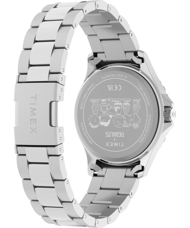 TW2Y53900 Peanuts® x Timex Navi Snoopy Soccer 41mm Stainless Steel Bracelet Watch Caseback with Attachment Image