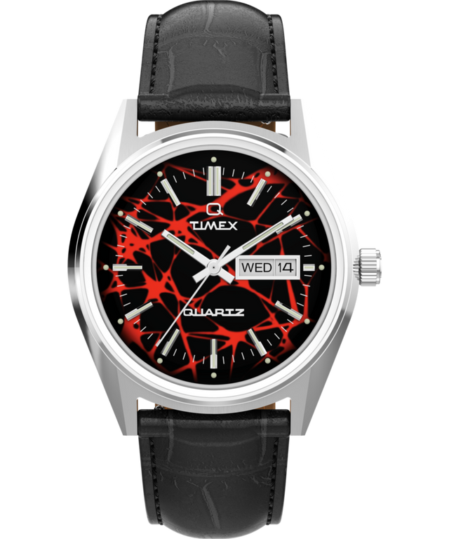 TW2Y55700 Q Timex Red Vega 1978 Reissue 38mm Leather Strap Watch Primary Image