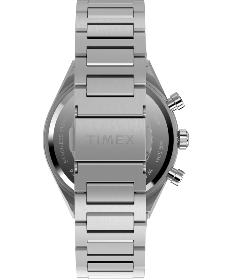 Imagen de la correa del reloj Q Timex Continental Chronograph de 40 mm con brazalete de acero inoxidable TW2Y55800