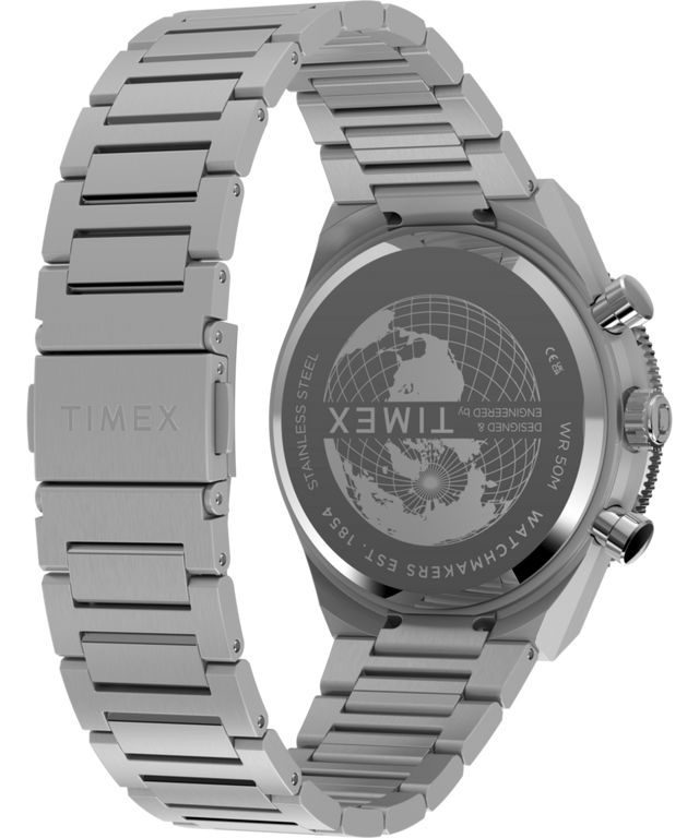 TW2Y55800 Q Timex Continental Chronograph 40mm Stainless Steel Bracelet Watch Caseback with Attachment Image