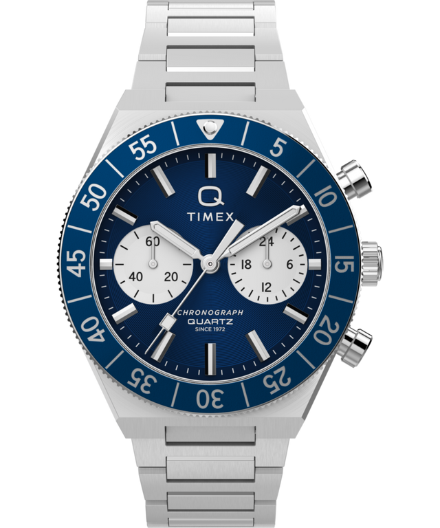 Q Timex Continental Chronograph 40mm Stainless Steel Bracelet Q Timex Continental Chronograph 40mm Stainless Steel Bracelet