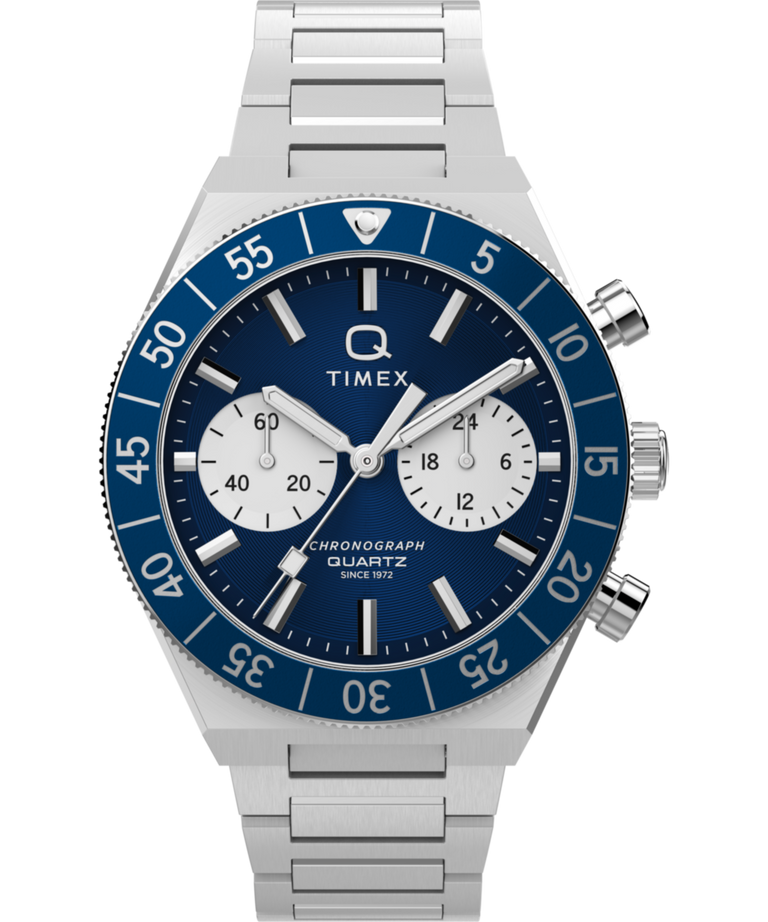 Q Timex Continental Chronograph 40mm Stainless Steel Q Timex Continental Chronograph 40mm Stainless Steel