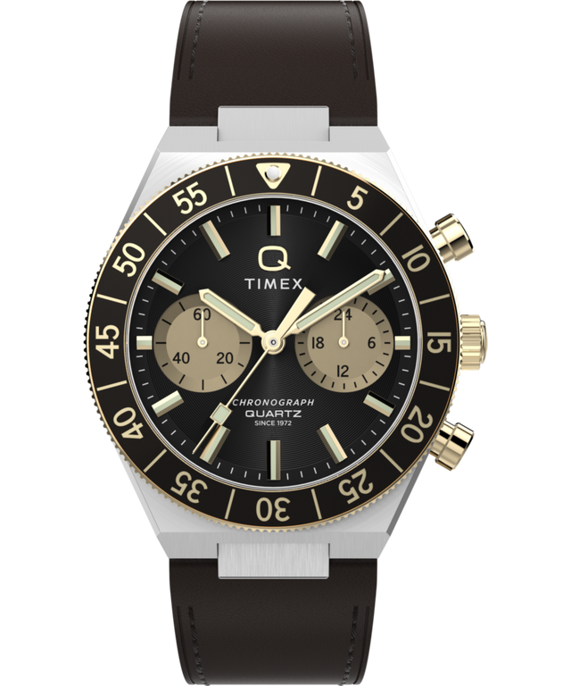 TW2Y56000 Q Timex Continental Chronograph 40mm Leather Strap Watch  Primary Image