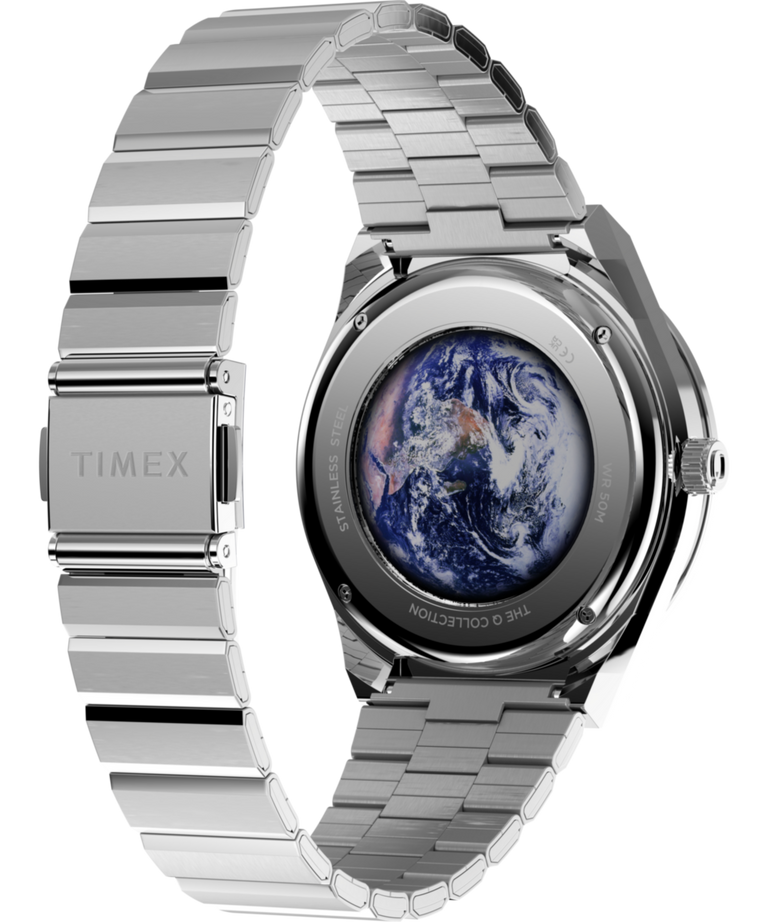 TW2Y56700 Q Reloj Timex NASA de 40 mm con brazalete de acero inoxidable: imagen del fondo de la caja con accesorio